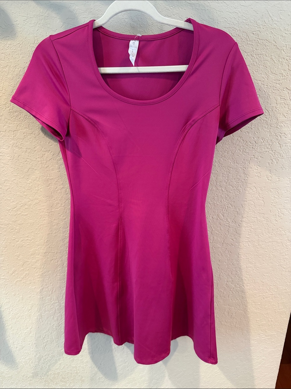 Balance Collection Women’s Scoop Neck Short Sleeve Dress - Magenta Size S